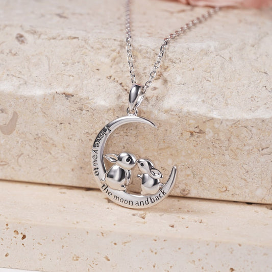 Gnoce "I Love You To The Moon & Back" Necklace Sterling Silver Mother's Day Gift_4