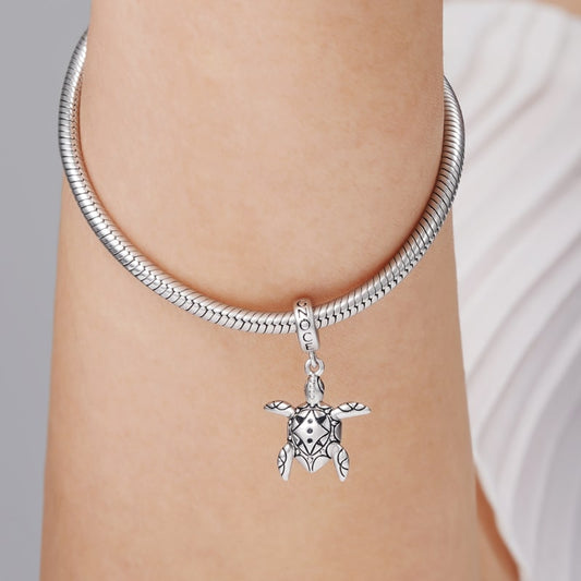 Sea Turtle Pendant Dangle Charm Sterling Silver_3