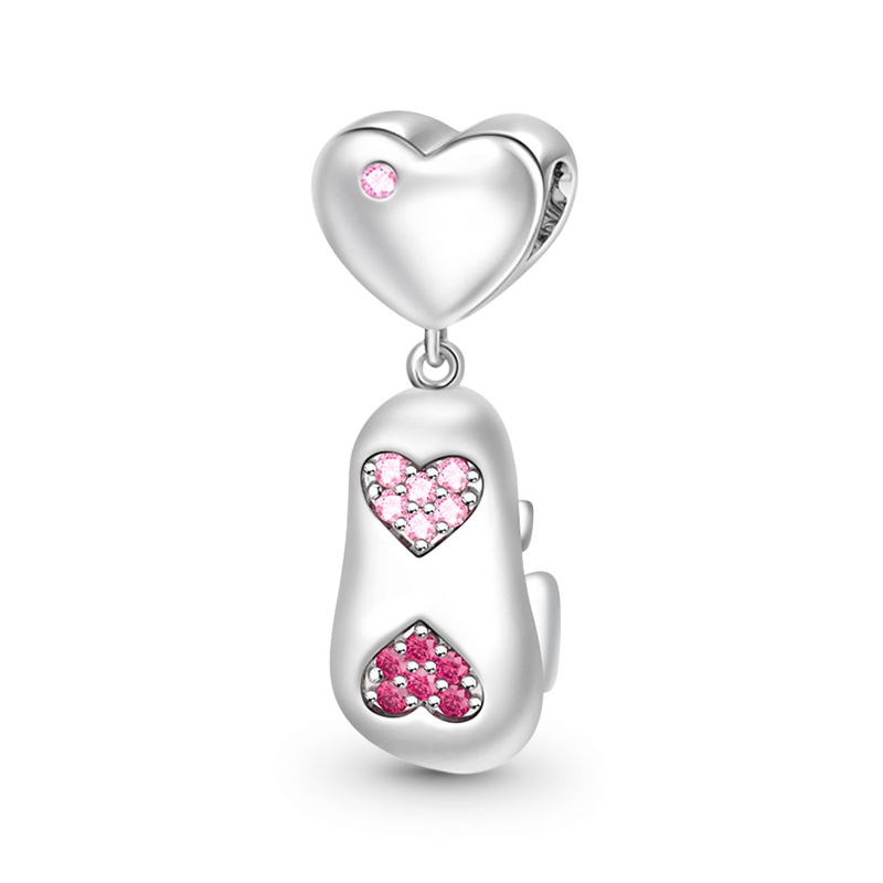 Gnoce "Oh, My Baby Girl" 925 Sterling Silver Bow-knot Shoe Pendant Charm_2