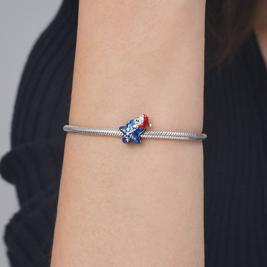 Santa Claus Embraces Star Charm Bead 925 Sterling Silver_3