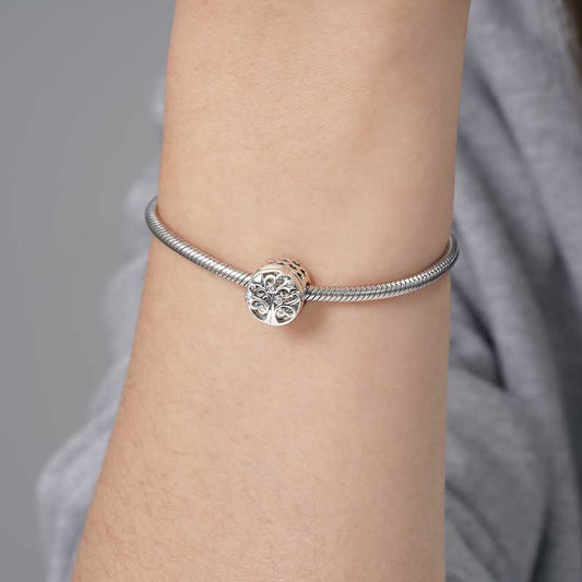 Openable Family Tree Charm Bead 925 Sterling Silver with Hearts Hollow_3