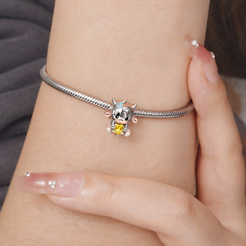 Yak Embraces Heart Gemstone Charm Bead 925 Sterling Silver_3