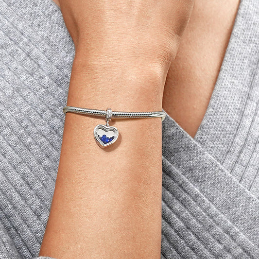 Gnoce Sep.Birthstone Heart Personalized Photo Pendant Dangle Charm_4