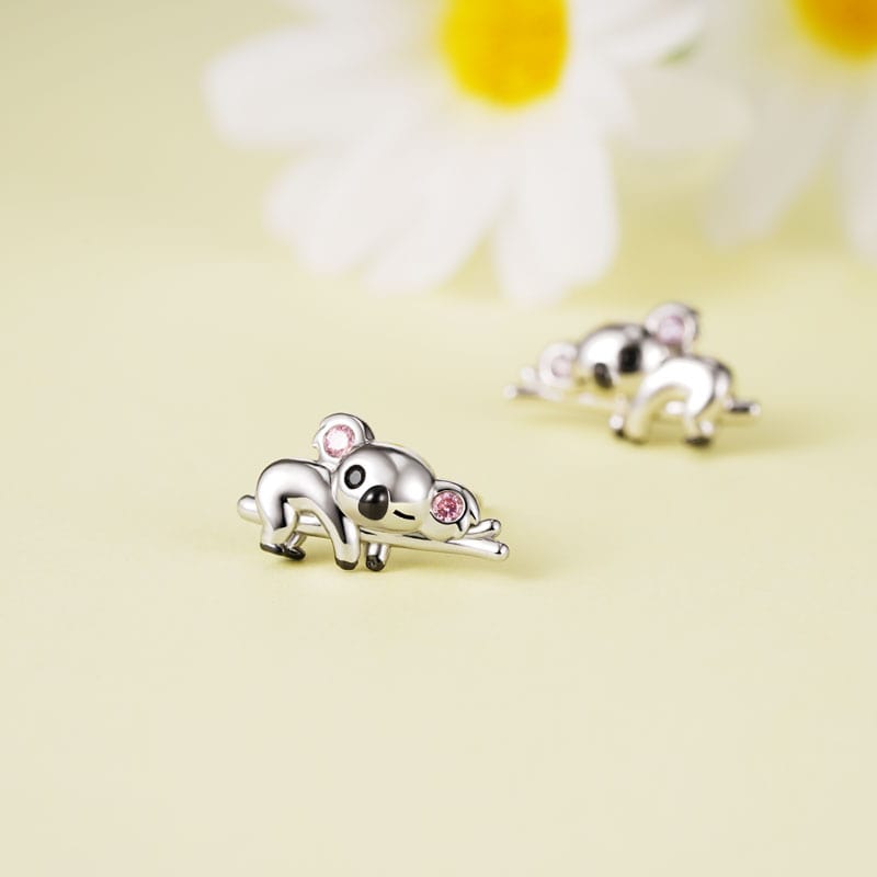 Gnoce Slothful Koala Bear Stud Earrings_2