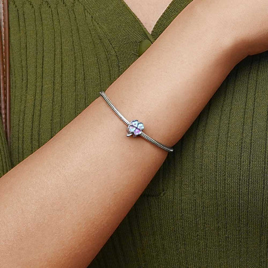 Gnoce Pink Heart Four Leaf Clover Charm_5