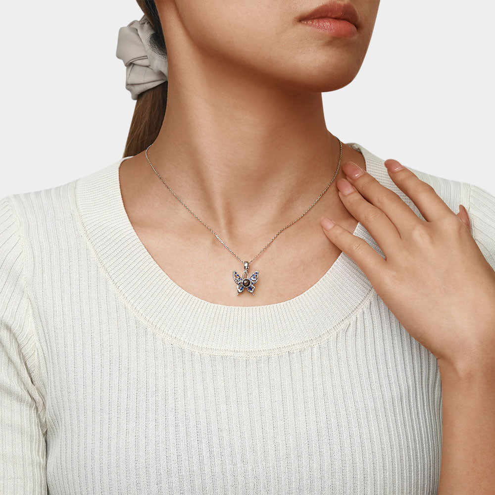 Gnoce Projection Butterfly Personalized Photo Pendant Dangle Charm_7