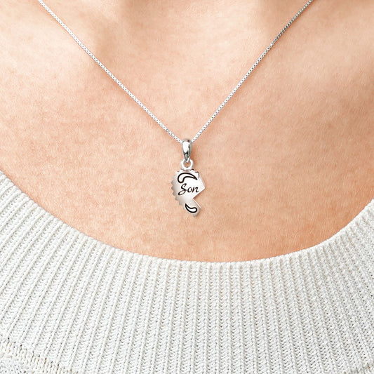 Gnoce "Love You" Son Unique Whole Heart Necklace_4