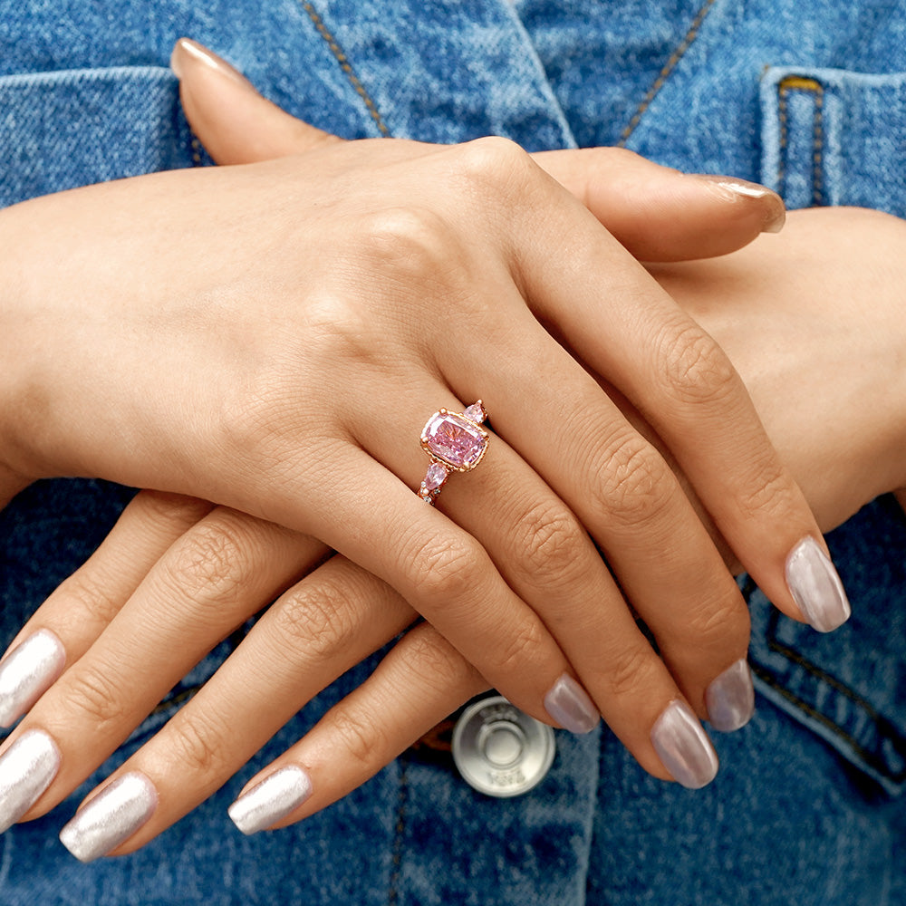 Gnoce Pink Square-cut Promise Ring_6