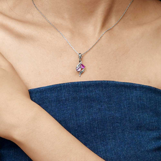 Gnoce Double Heart Engravable Pendant Dangle Charm_7