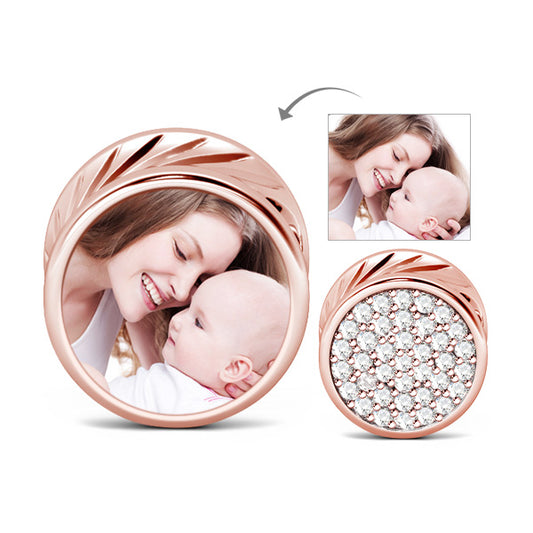 Gnoce "Special Love for You" Personalized Rose Gold Round Shape Photo Charm- Fit for Bracelet and Necklace_4