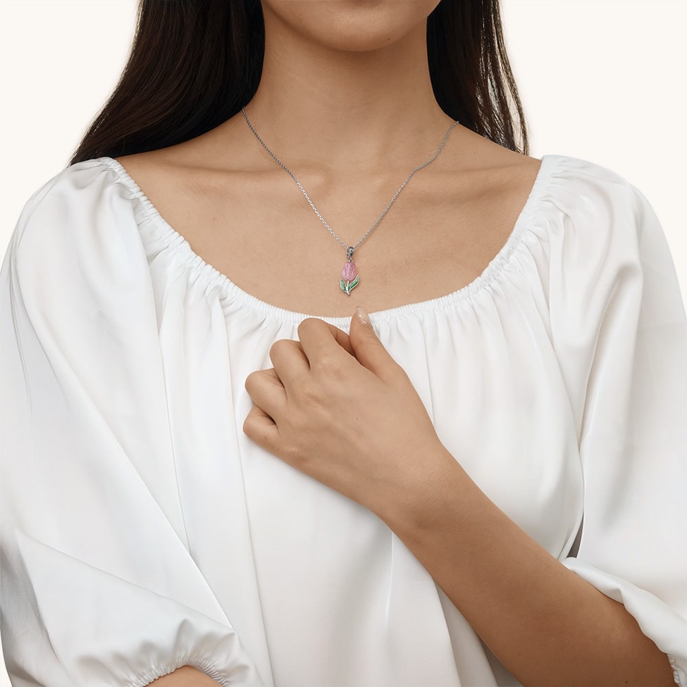 Gnoce Blooming Tulip Pendant Dangle Charm_7