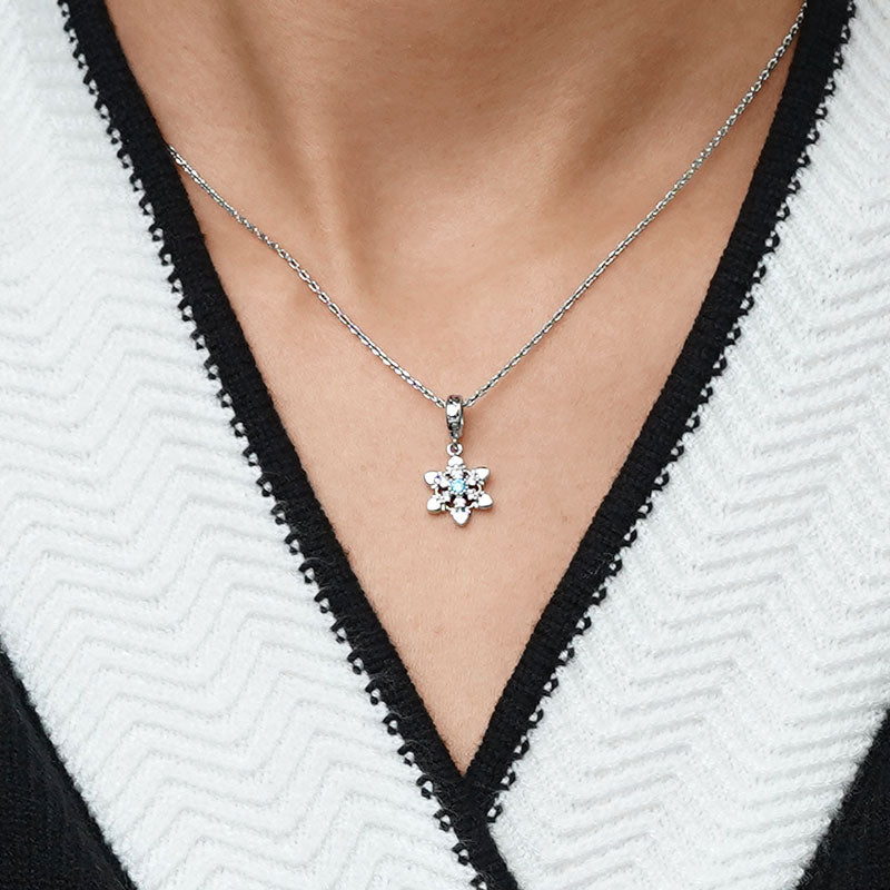 Gnoce Icy Snowflake Drop Pendant Dangle Charm_4