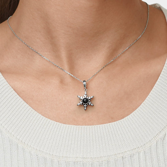 Gnoce Snowflake Personalized Photo Pendant Dangle Charm_8