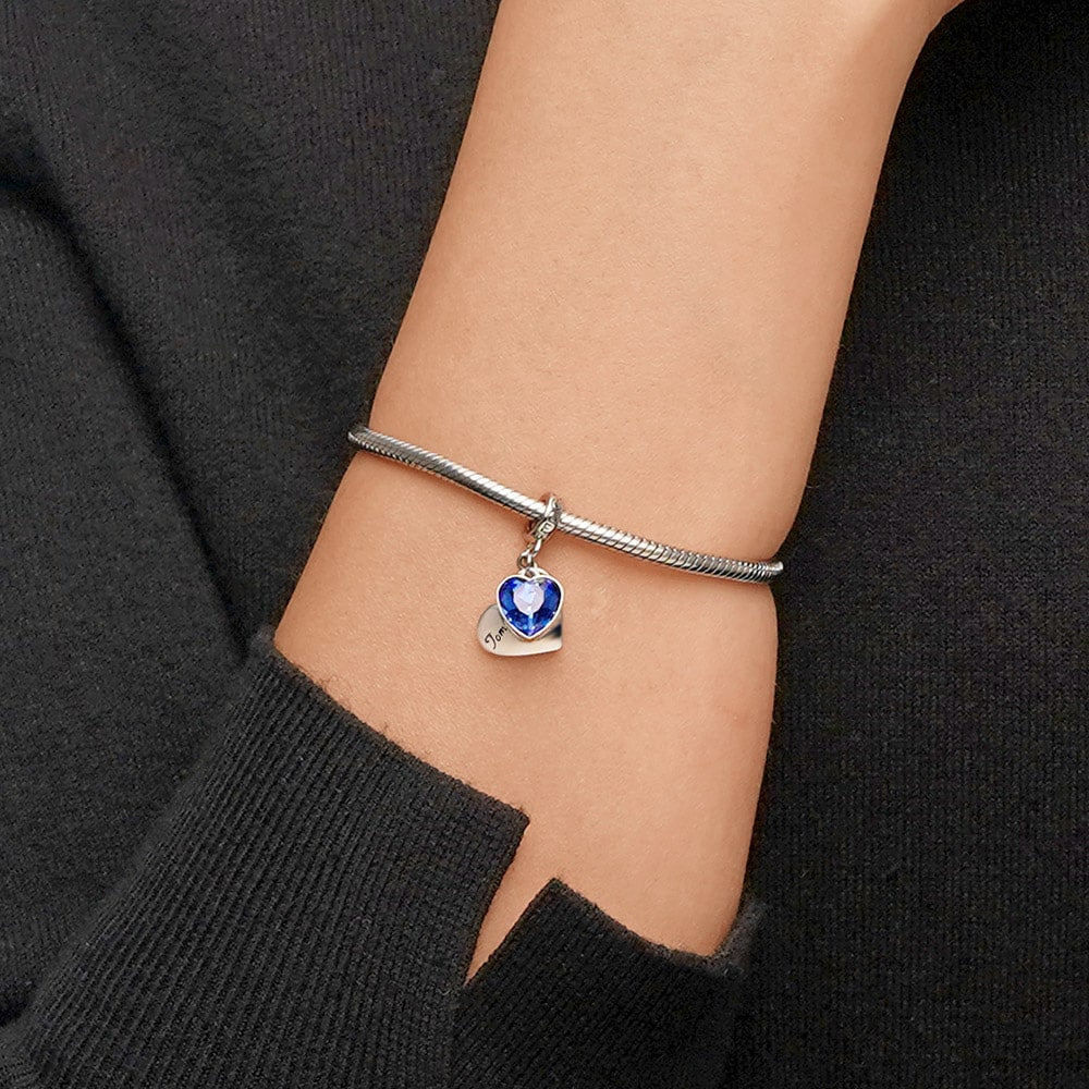 Gnoce “To me you are the world” Love Heart Pendant Dangle Charm_6