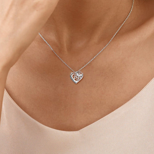 Gnoce "I love you to the moon and back" Love Heart Moon Necklace_6