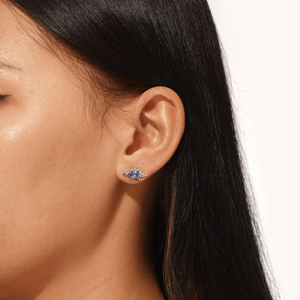 Gnoce Sparkling Stegosaurus Stud Earrings_4