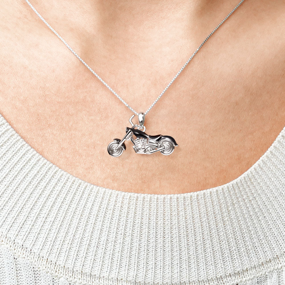 Gnoce Cool Black Motorcycle Necklace_5