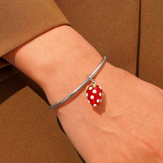 Gnoce Fruit Red Strawberry Pendant Dangle Charm_7