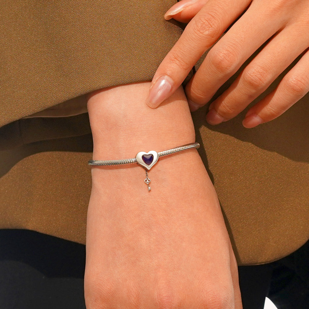 Gnoce Engravable Heart Lock Key Mood Charm_6