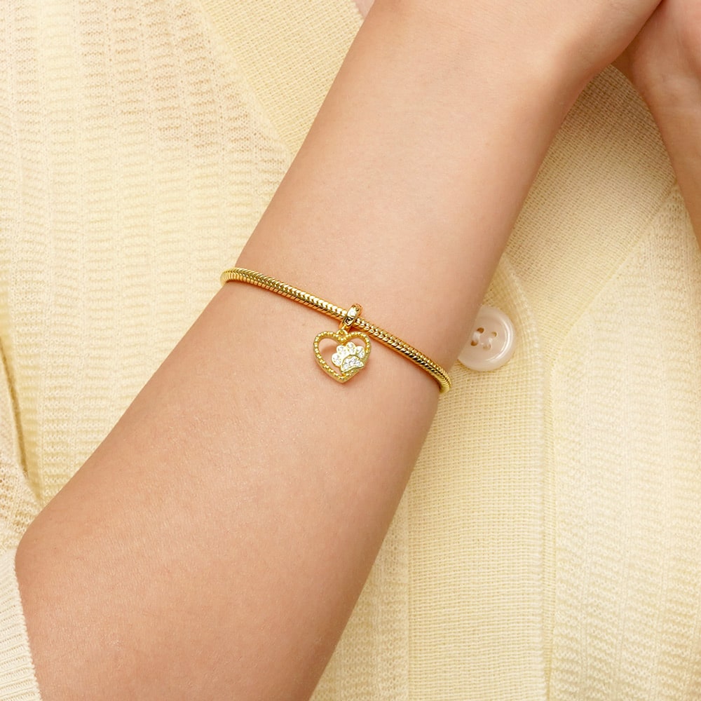 Gnoce Love Heart Dog Claw Pendant Dangle Charm_6