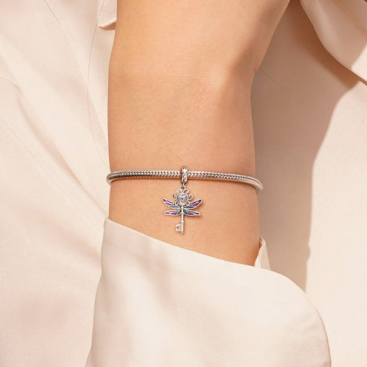 Gnoce Dragonfly Key Pendant Dangle Charm_5