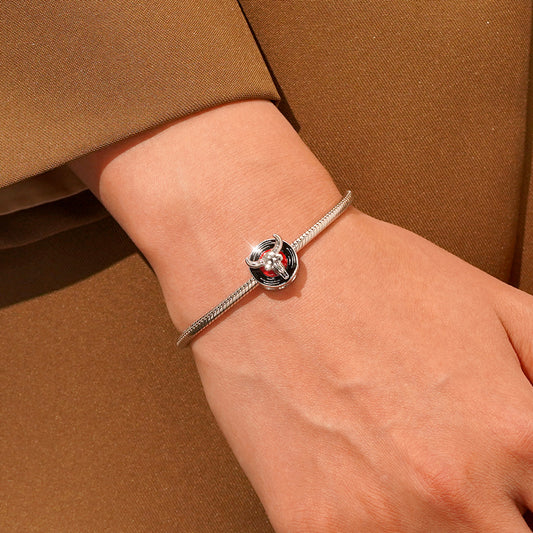 Gnoce Silver Cattle Skull Record Charm_5