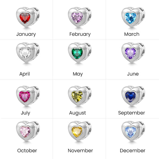 Gnoce "I held you every second of your life" Heart Birthstone Charm_7