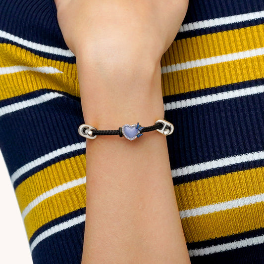 Gnoce Adjustable Black Basic Bracelet with 2 Pc Stoppers_5