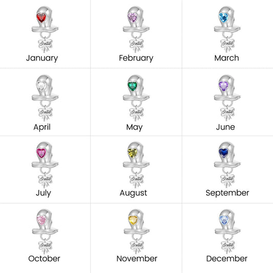 Gnoce Engravable Birthstone Baby Pacifier Charm_7