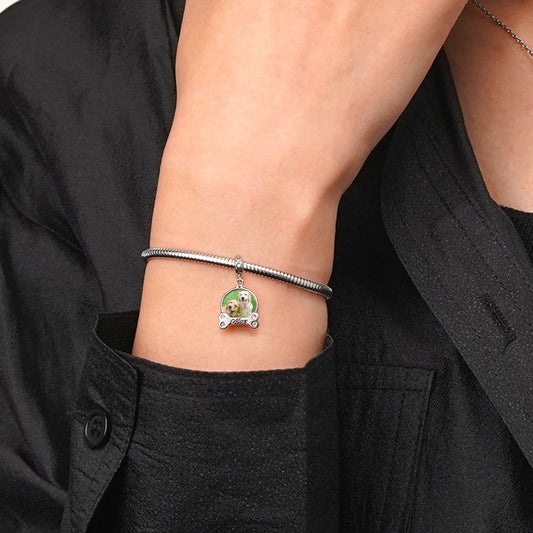 Gnoce Engravable Pet Dog Accessories Photo Pendant Dangle Charm_4