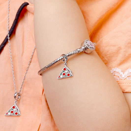 Gnoce Delicious Pizza Slice Pendant Dangle Charm_5