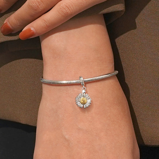 Gnoce Openable Sunflower Engravable Pendant Dangle Charm_7