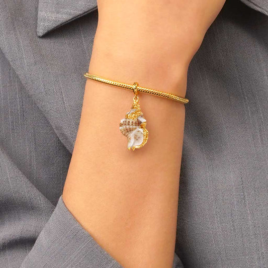 Gnoce Natural Shell Conch Pendant Dangle Charm_6