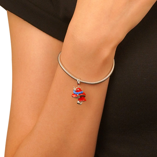 Gnoce Red Mushroom Caterpillar Pendant Dangle Charm_6