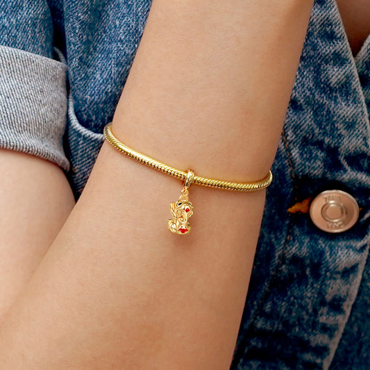 Gnoce 18K Gold Plated Wealth Pixiu Pendant Dangle Charm_6