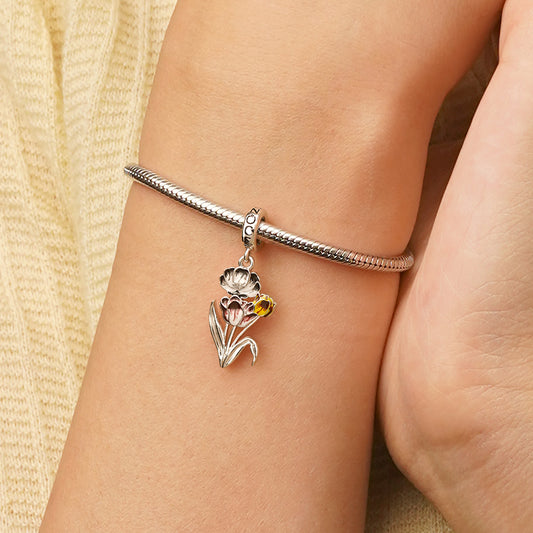 Gnoce Temple of Flora Tulips Pendant Dangle Charm_6