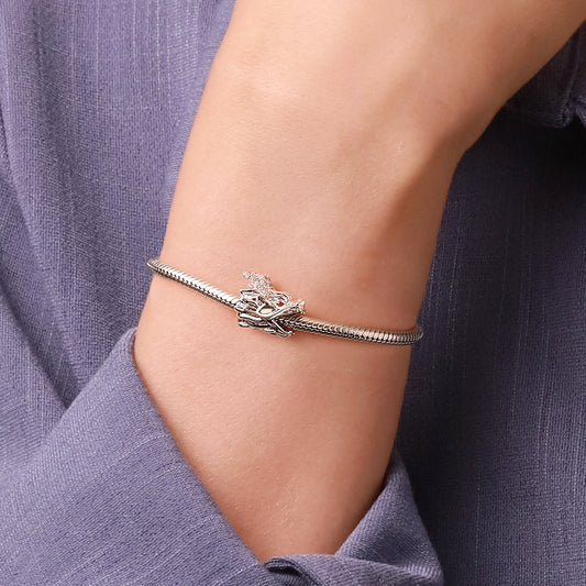 Gnoce Silver Chinese Dragon Head Beard Charm_5