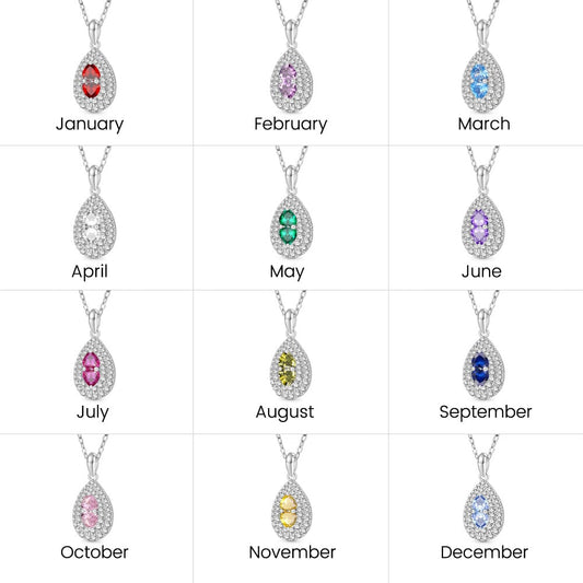 Gnoce Teardrop Birthstone Anniversary Necklace_8