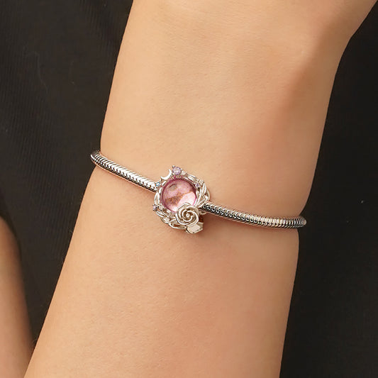 Gnoce Engravable Rose Star Moon Charm_6