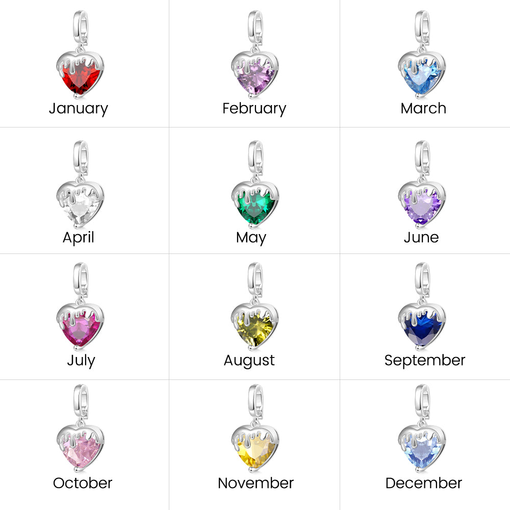Gnoce Melting Heart Birthstone Clasp Clusters Charm_7