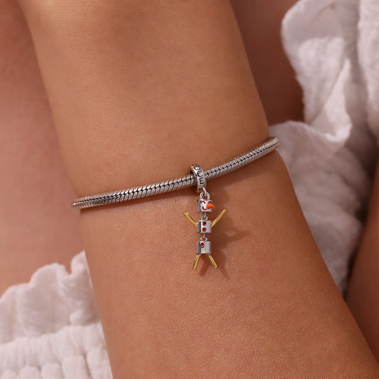 Gnoce Christmas Marshmallow Snowman Pendant Dangle Charm_6