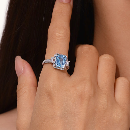 Gnoce Adjustable Blue Topaz Promise Rings_5