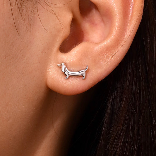 Gnoce Dachshund Dog Stud Earrings_5