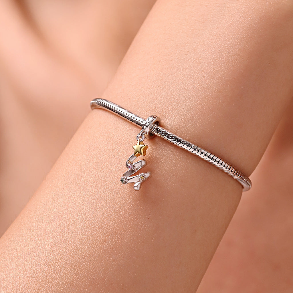 Gnoce Lucky Star Birthstone Christmas Tree Pendant Dangle Charm_7