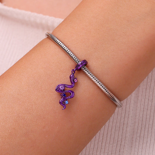 Gnoce Purple Candy Snake Zodiac Pendant Dangle Charm_6