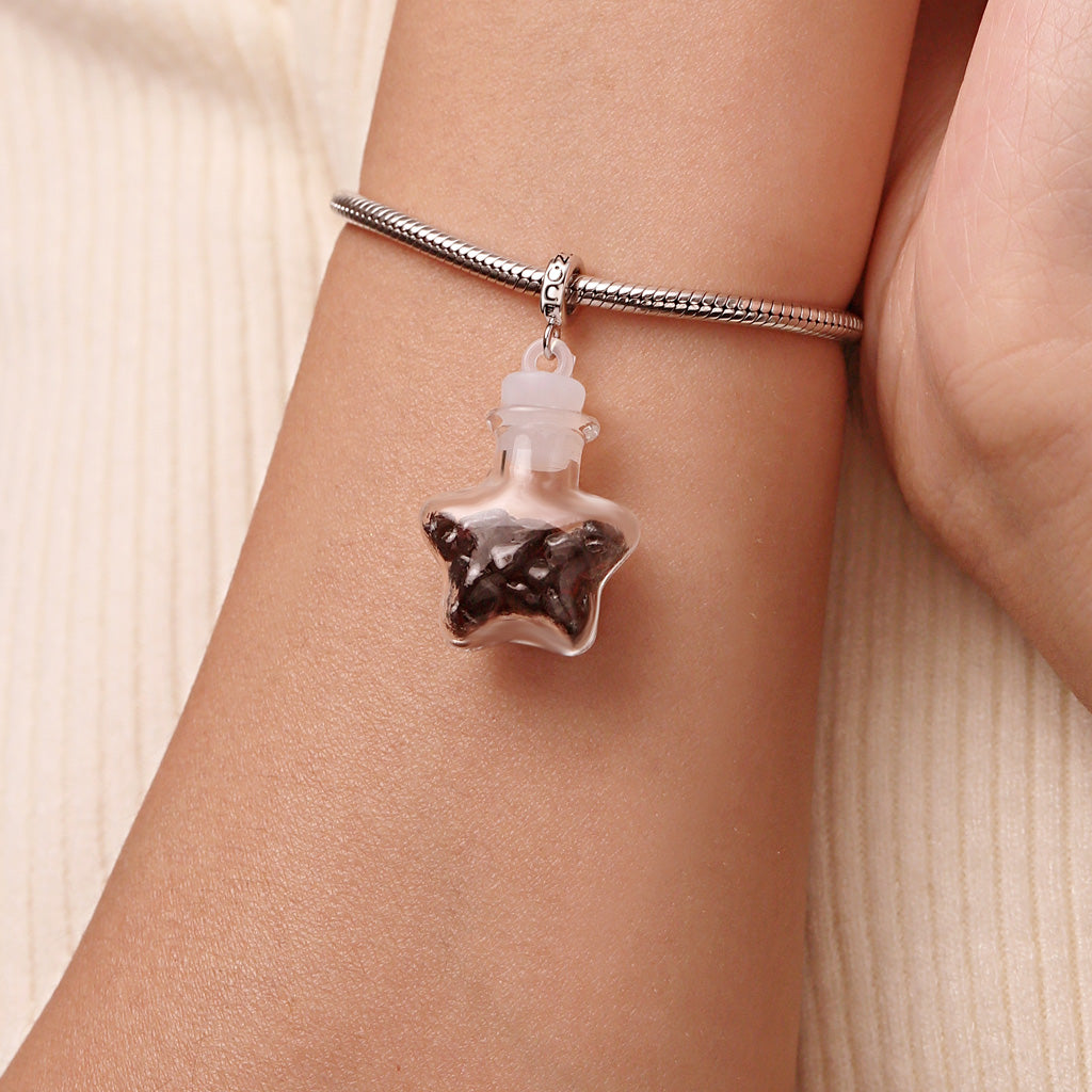 Gnoce Natural Garnet Crystal Star Glass Bottle Pendant Dangle Charm_6