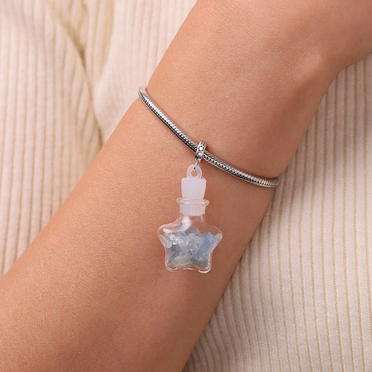 Gnoce Aquamarine Crystal Glass Bottle Pendant Dangle Charm_6