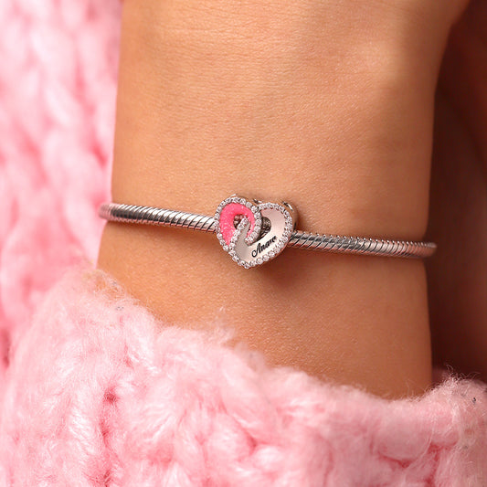 Gnoce Mother's Day Heart Hollow Engravable Photo Charm_4