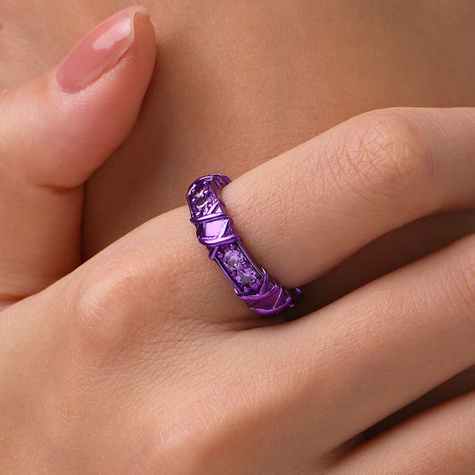 Gnoce Shiny Purple Electroplated Candy Ring_5