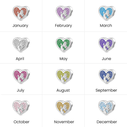 Gnoce Mother's Palms - Big Hand Holding Little Hand Engravable Heart Charm_6